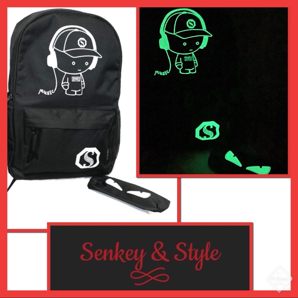 NWOT SenKey Luminous USB Charge Laptop Backpack